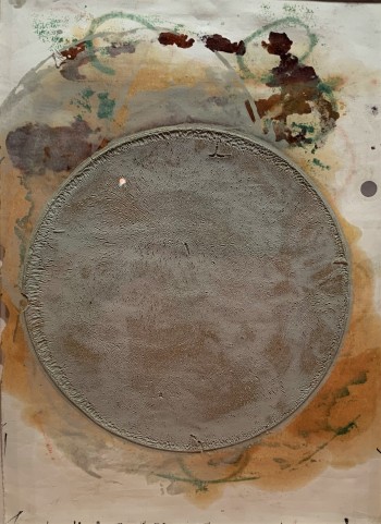 Nr. 3 Vollmond silberglänzend o.J. Öl, Grafitstift a. Pap. 30 x 21,2 cm