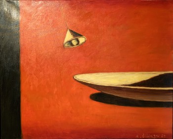 Nr. 1 Schale und Lampe 2024 Öl a. Lw. 80 x 100 cm