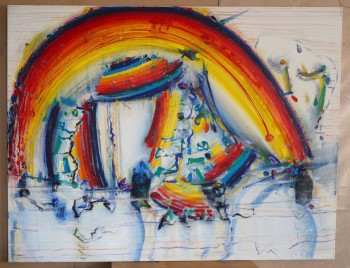 Nr. 1 Regenbogen Farbtransport 2003-12-24-26 Mischt. a. Lw. 89 x 116 cm