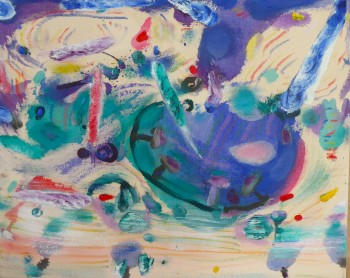 Nr. 5 Ponton 2003 Öl a. Lw.,  40 x 50 cm