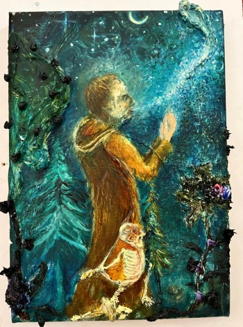Nr. 13 Weissagung für Herrn K. 2024-2026 Öl a. Lw. 30 x 22 cm
