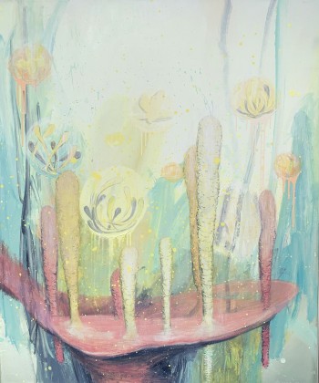 Nr. 3 Fruchtbare Welten 1 2023 Öl a. Lw. 120 x 100 cm