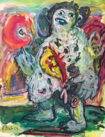 Nr. 5 Aus dem Stand heraus 2009 Öl a. Lw. 100 x 80 cm