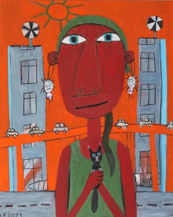 Nr. 2 Stadt 2023 Öl u. Coll. a. Lw. 100 x 80 cm