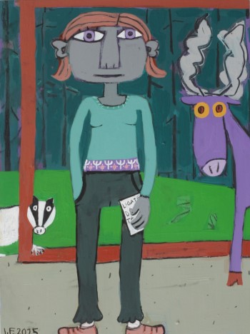 Nr. 37 Ligatnes Dabas Takas 2025 Acryl u. Kohle a. Holz 40 x 30 cm