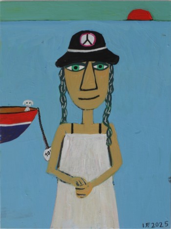 Nr. 35 Am Ammersee 2025 Acryl u. Ölkreide a. Holz 40 x 30 cm