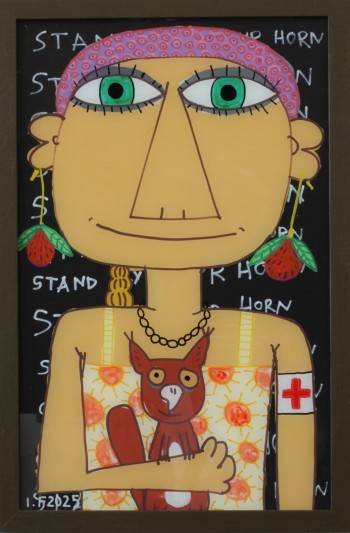 Nr. 64 Stand by your horn 2025 Hinterglasmalerei 60 x 40 cm