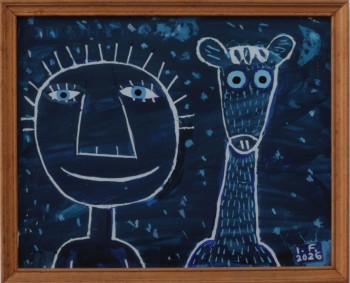 Nr. 56 Ich und Diego 2026 Hinterglasmalerei 24 x 30 cm