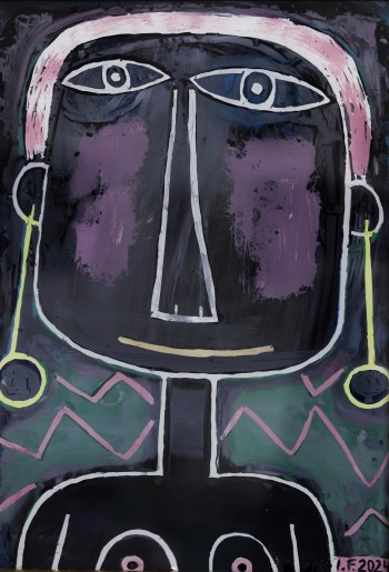 Nr. 9 Femina 2024 Hinterglasmalerei 33,5 x 24 cm