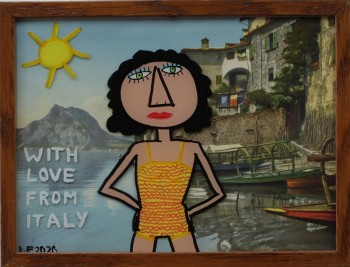 Nr. 32 With love from Italy 2020 Hinterglasmalerei  16 x 21 cm