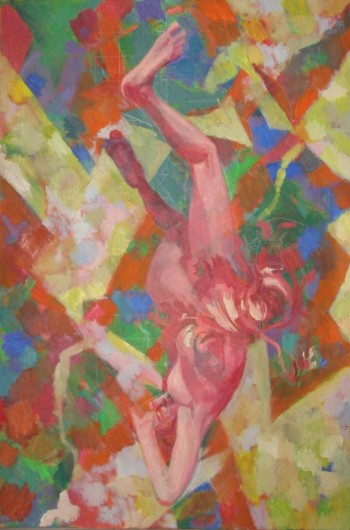 Nr. 1 Schwebende Figur 2023 Öl a. Lw. 90 x 60 cm