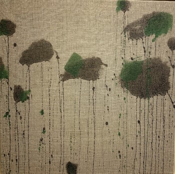 Nr. 9 o.T. aus der Serie macchie verdi 2025 Acryl a. Lw. 54 x 54 cm