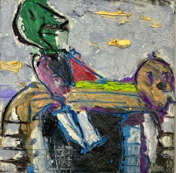 Nr. 40 Müder Reiter 2026 Öl a. Lw. 30 x 30 cm