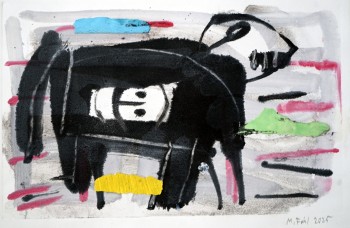 Nr. 71 Getragensein 1  2025 Monotypie Coll. 25 x 40 cm