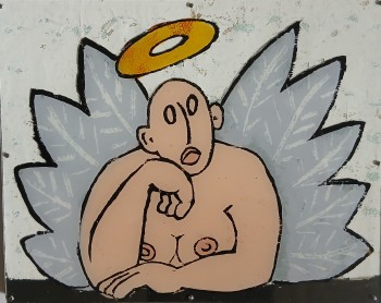 Nr. 33 Heilige Frau 2012 Linolschnitt a Plexiglas-Pap. 24 x 30 cm