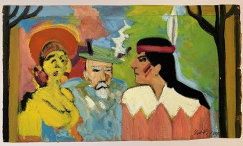 Nr. 14 Im Biergarten am Wiener Platz 2008 Aquarell