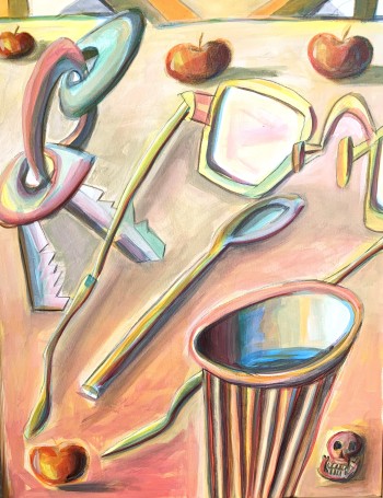 Nr. 3 o. T. Acryl a. Lw. 70 x 50 cm